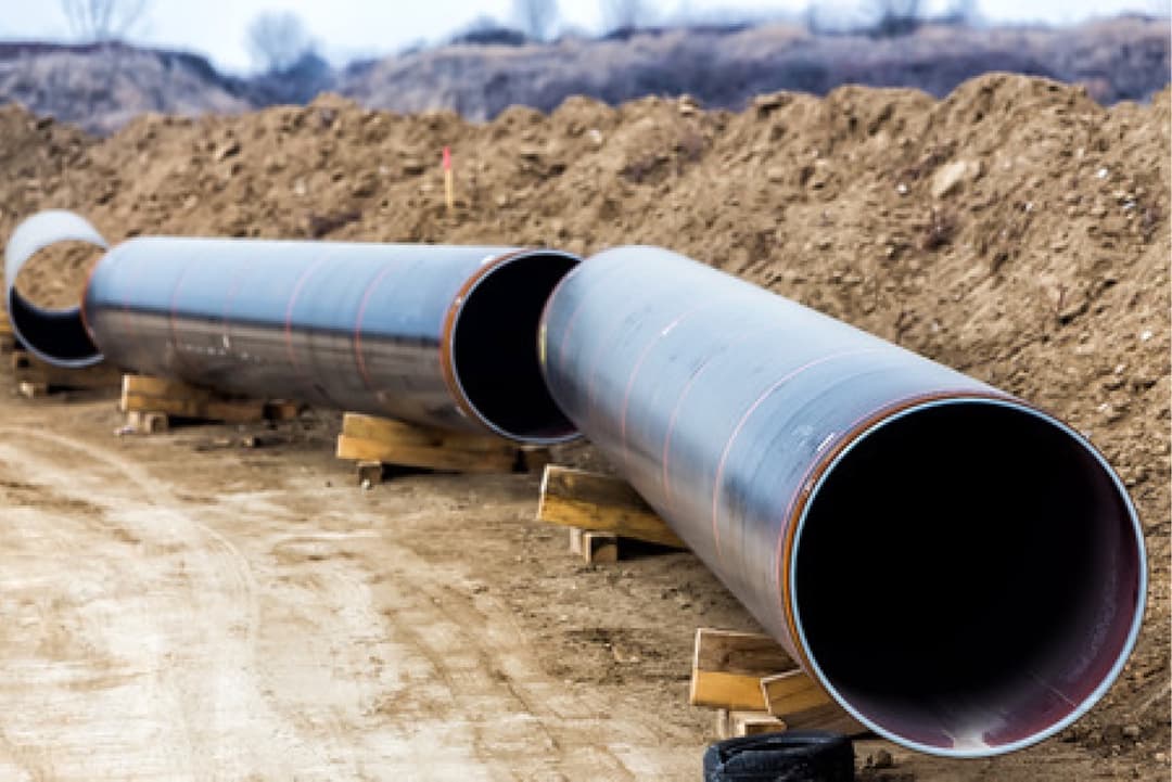 Construcción de un sistema de conducción con tuberías de diámetro especial
